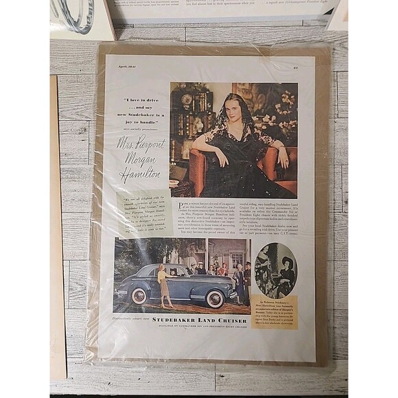 7 Vintage STUDEBAKER BILL VUKOVICH DODGE BUICK Ads Art Print Clippings Lot 1930s - Picture 4 of 8